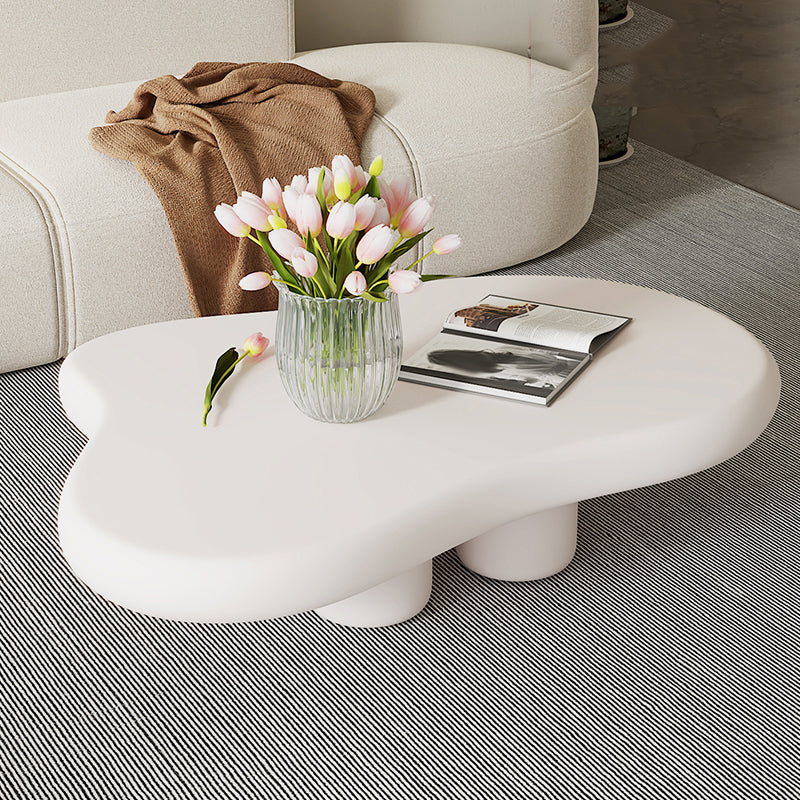 Sin angustia 1 mesa de café 2 piernas de madera blanca mesa de café individual