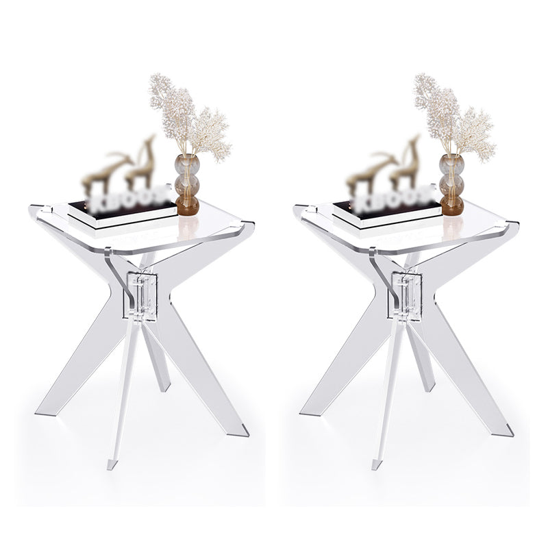 Contemporary Geometric Accent Side Table AcrylicSofa Side Accent Table