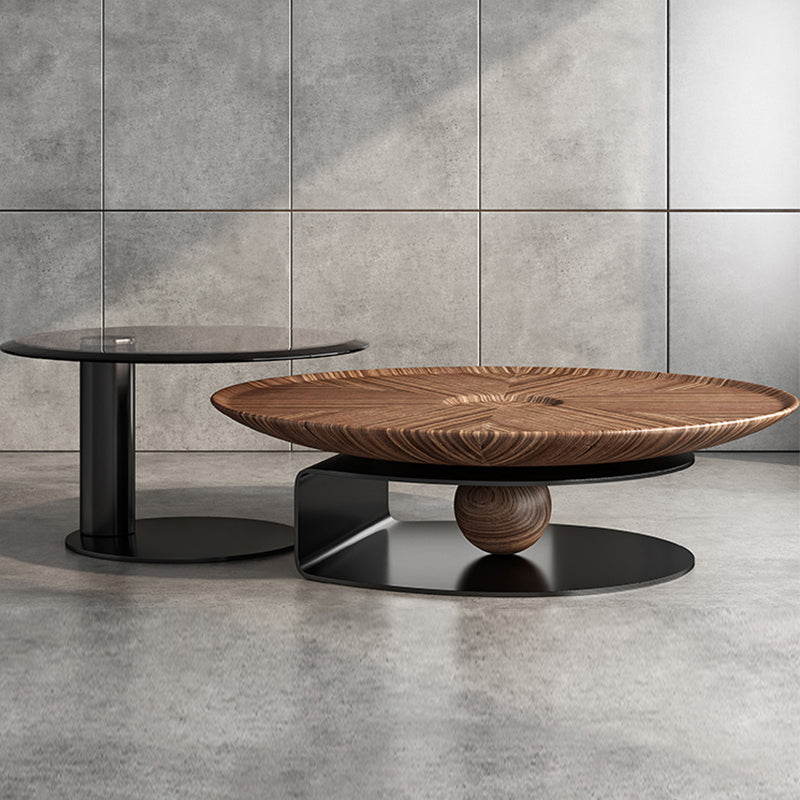 No Distressing Pedestal Coffee Table Modern Round Bunching Tables