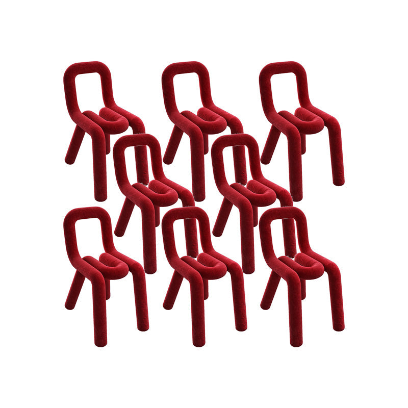 Home Fabric Side Chair Designer Style Open Back Armless Chair Set