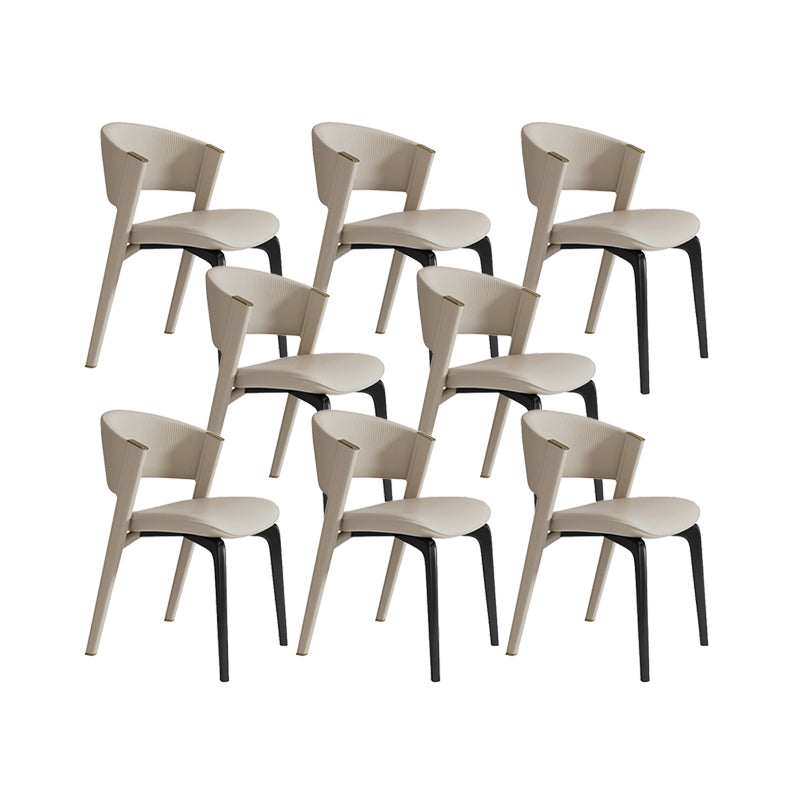 Sedia da pranzo in pelle finta sedia a bracciole aperto in stile nordico