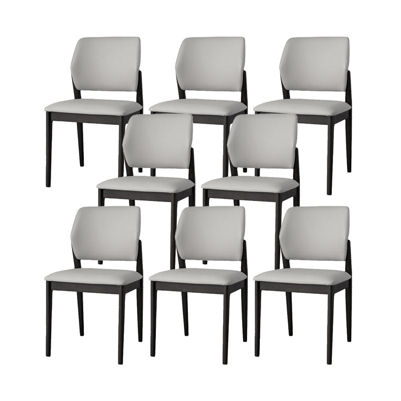 Industrial Upholstered Armless Chair Home Solid Wood Dining Chair