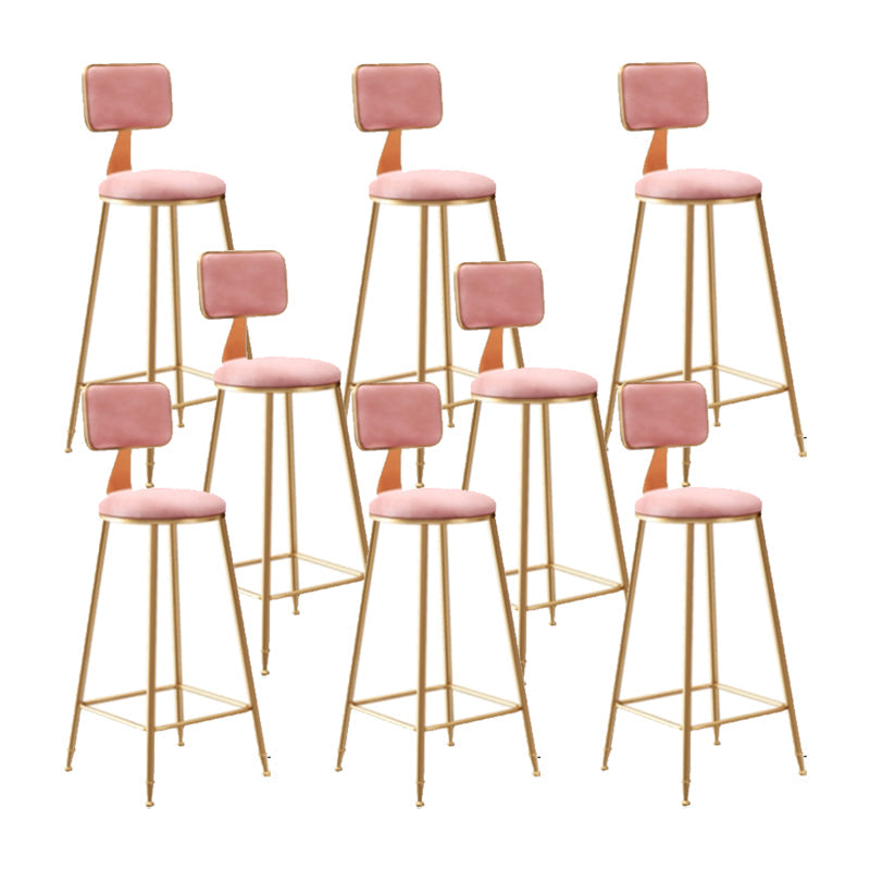 Glam Counter Bar Stool Low Back Counter Height Stools for Bristol Pink 8 Piece Set Clearhalo 'Bar Furniture' 'Bar Stools' 'bar_stools' 'furn' 'furn_bar_stools' 'Furniture' 'Kitchen & Dining Furniture' 6870413