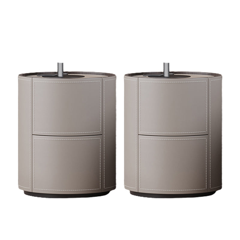 Drawers Storage Accent Table Nightstand Antique Finish Wood Bed Nightstand Light Gray 2 Piece Set Clearhalo 'Bedroom Furniture' 'furn' 'furn_night_stand' 'Furniture' 'night_stand' 'Nightstands' 6873039