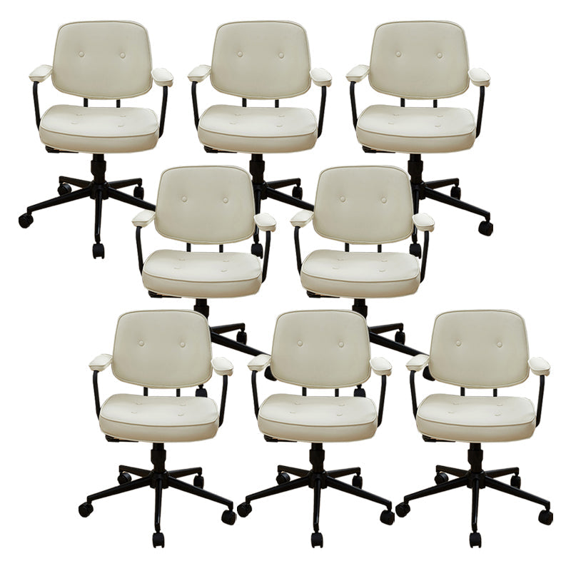 Silla de escritorio de brazos acolchados altura moderna de asiento ajustable silla giratoria con ruedas