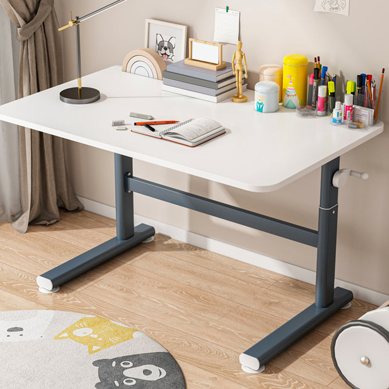 Mesa de escritura de madera de mesa de oficina rectangular en blanco/negro