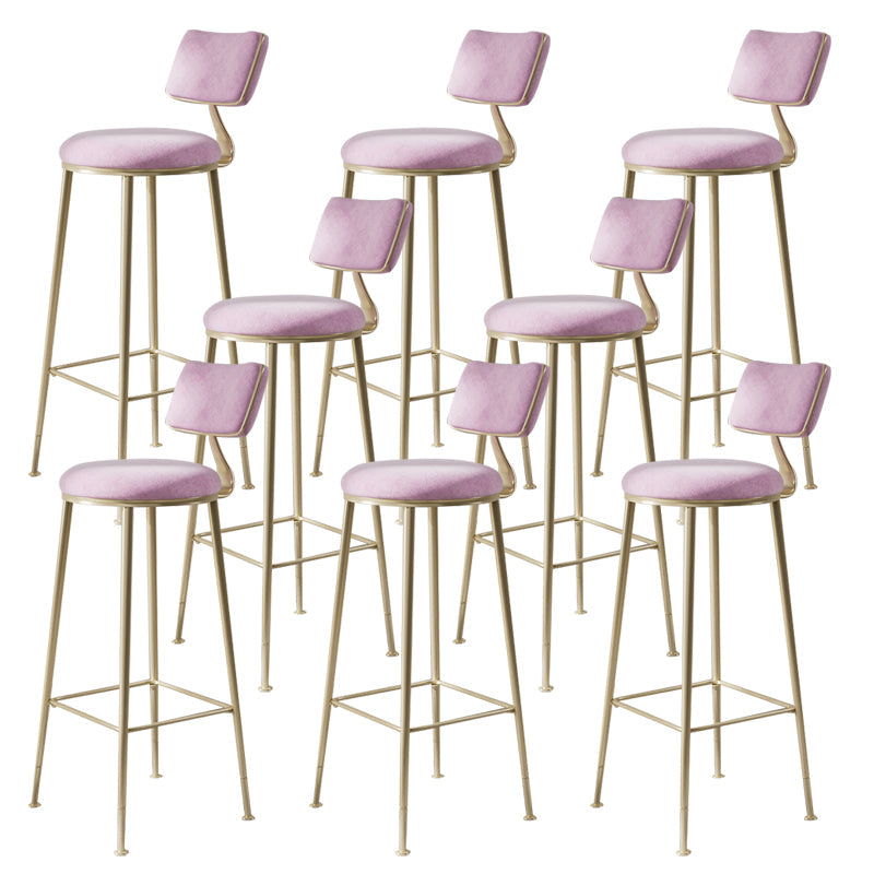 Sgabello da bar in ferro con bancone glam sgabello con cuscino e pedale per il negozio di tè al latte