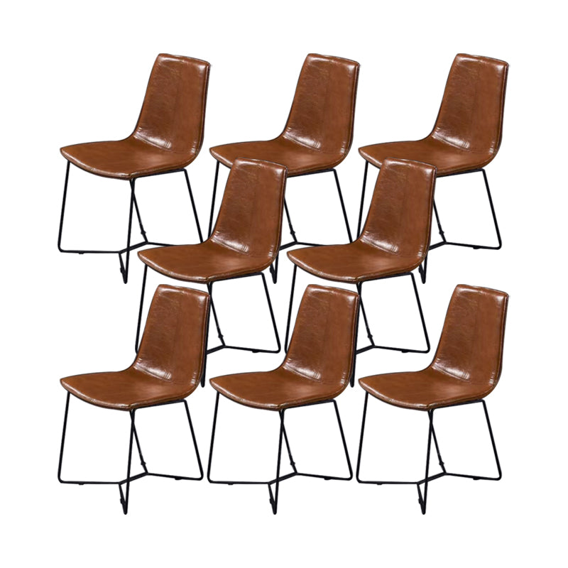 Silla de comedor de cocina industrial Silla de cuero falso