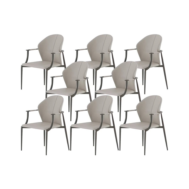 Sillas de comedor de cuero de falso silla de brazo de ala de estilo nórdico para comedor