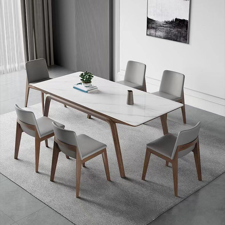 Set da pranzo moderno con sedie grigie 1/4/5/7 PCs set da tavolo bianco dinette