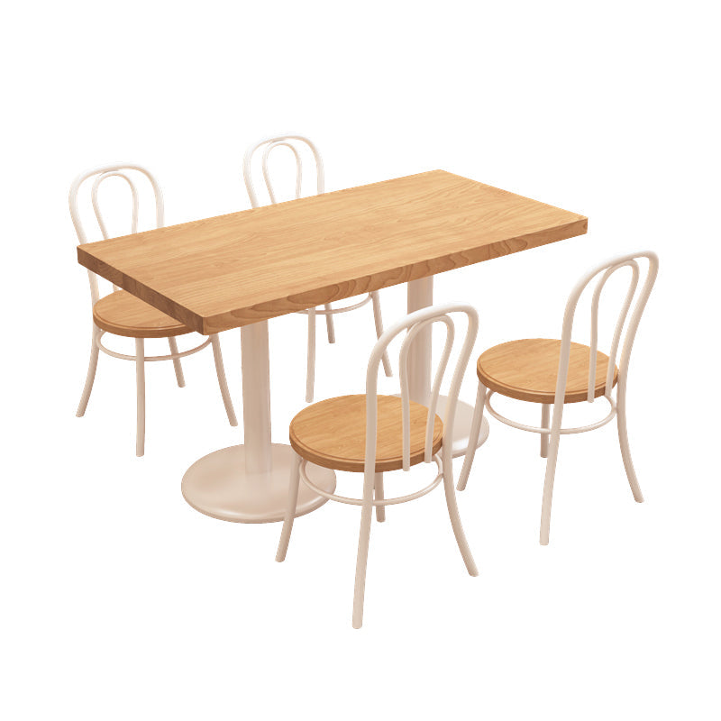 Pino legno moderno set da pranzo con cornice bianca 1/2/3/5 PC Dinette Set per casa