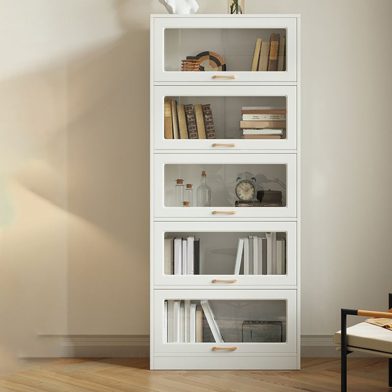 Bibliothèque en bois d'ingénierie moderne standard étagère blanche avec armoires