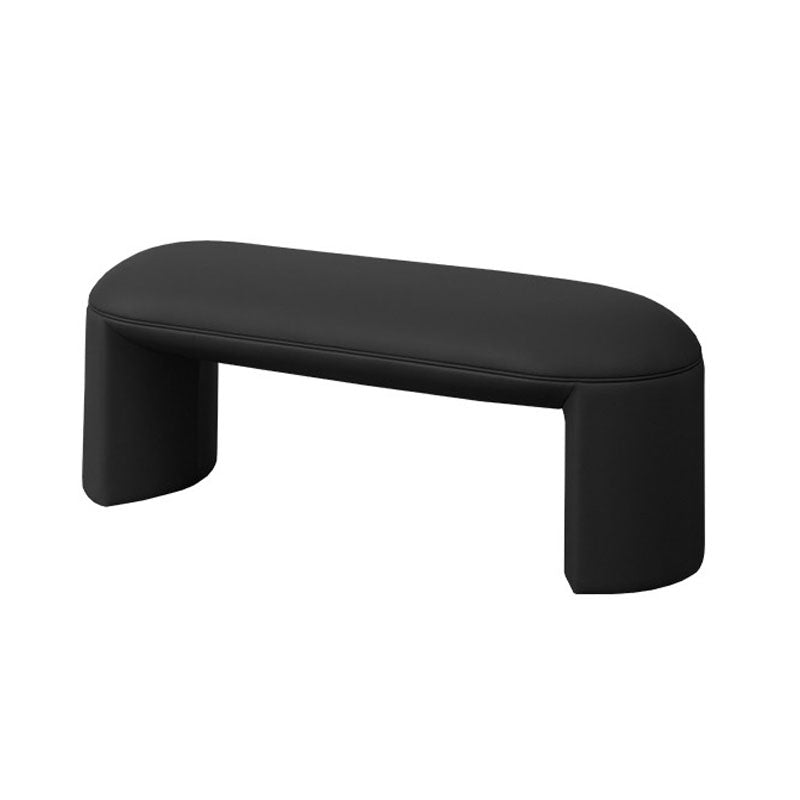 Modern Entryway Bench Solid Color Seating Bench with Upholstered , 17.55-inch W 47"L x 18"W x 17"H Black Clearhalo 'Benches' 'Chairs & Seating' 'furn' 'furn_benches' 'Furniture' 'Living Room Furniture' 6880551
