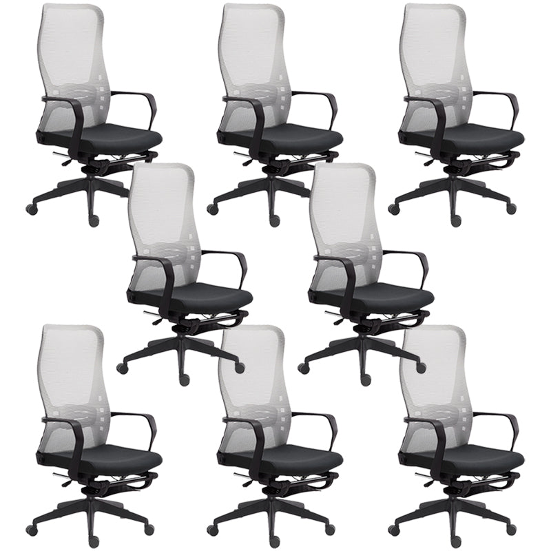 Sedia da scrivania a bracci fissi regolabile sedia girevole altezza del sedile con ruote