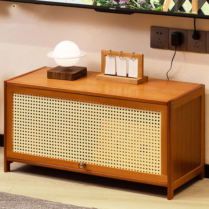 Enclosed Storage TV Console Scandinavian TV Media Console for Living Room 31.5"L x 12.6"W x 15.7"H Tan Clearhalo 'furn' 'furn_tv_stands_entertainment_centers' 'Furniture' 'Living Room Furniture' 'TV Stands & Entertainment Centers' 'TV Stands & Media Storage Furniture' 'tv_stands_entertainment_centers' 6890369