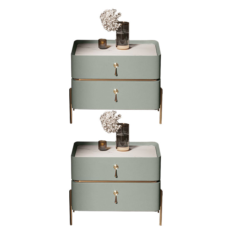 Moderne 2 Schubladen Akzent Tisch Nachttisch antikes Finish -Bett Nachttisch