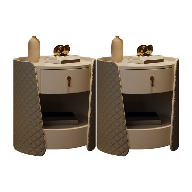 1 Drawer Glam Accent Table Nightstand Antique Finish Nightstand 2 Piece Set White Clearhalo 'Bedroom Furniture' 'furn' 'furn_night_stand' 'Furniture' 'night_stand' 'Nightstands' 6896179