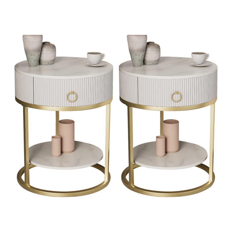 Armoire de chevet de lit de lit de lit glam classique avec tiroir