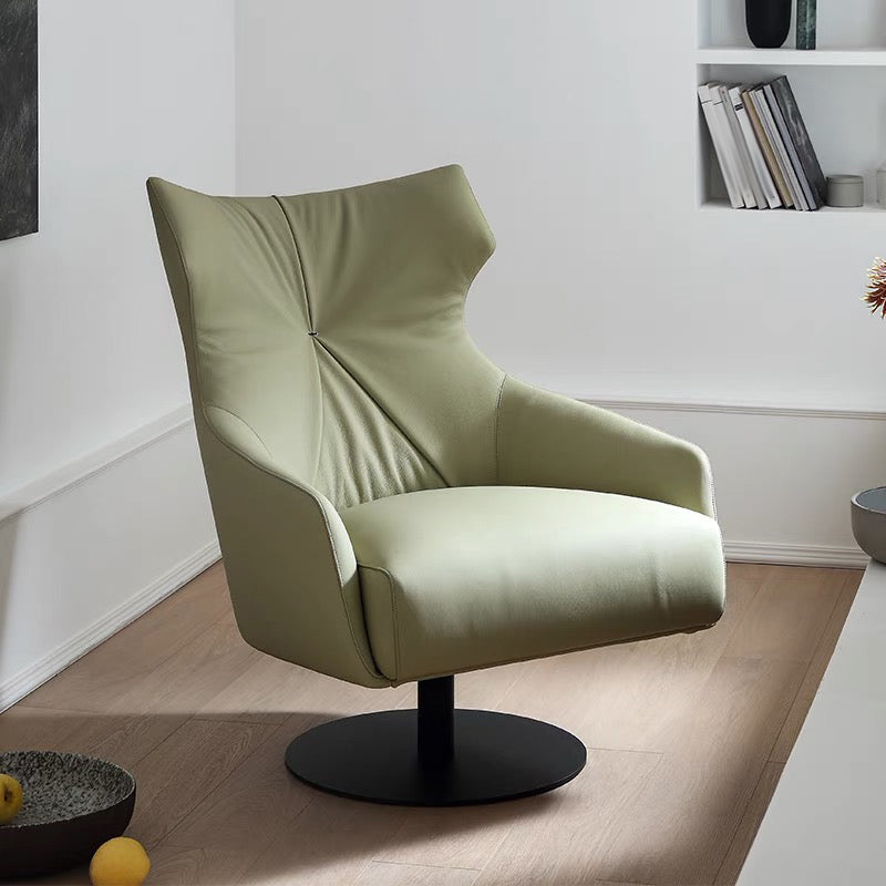 Reclinabile sedia alare in pelle incollata con poltrona da letto a gamba singola