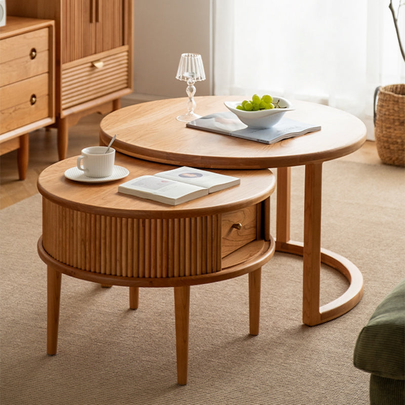 Tavolino contemporaneo tavolino rotondo in legno in legno in legno