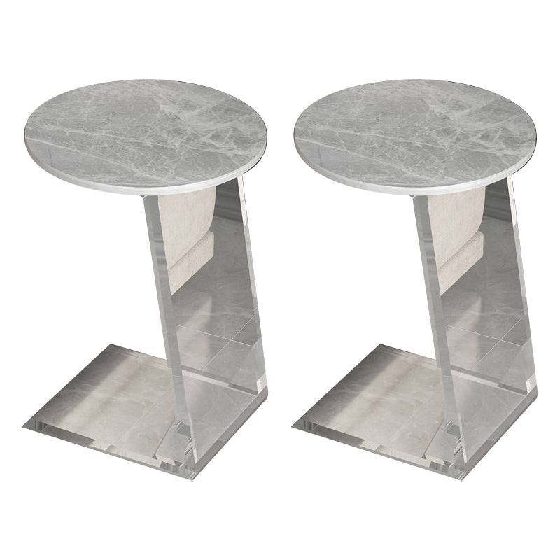 Gorgeous Style Sofa Side Accent Table Round Shape with Acrylic Base for Home