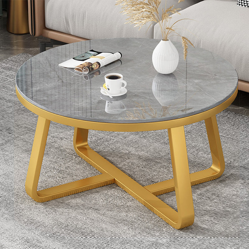 Slate Single Coffee Table Frame Round Coffee Table for Living Room