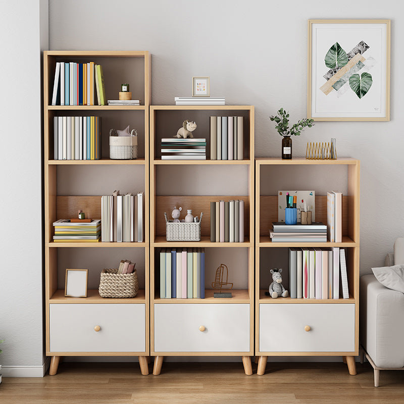 19.69" Long 1 - Drawer Accent Chest Wooden Chest with Shelves 20"L x 12"W x 71"H + 20"L x 12"W x 59"H + 20"L x 12"W x 47"H Natural Clearhalo 'Cabinets & Chests' 'cabinets_chests' 'furn' 'furn_cabinets_chests' 'Furniture' 'Living Room Furniture' 6907334