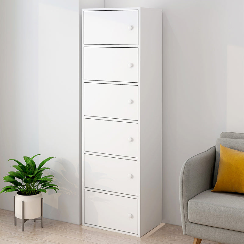 Modern Wooden Accent Cabinet Knobs Handle Design Storage Cabinet 15.7"L x 11.8"W x 59.1"H White Clearhalo 'Cabinets & Chests' 'cabinets_chests' 'furn' 'furn_cabinets_chests' 'Furniture' 'Living Room Furniture' 6907503