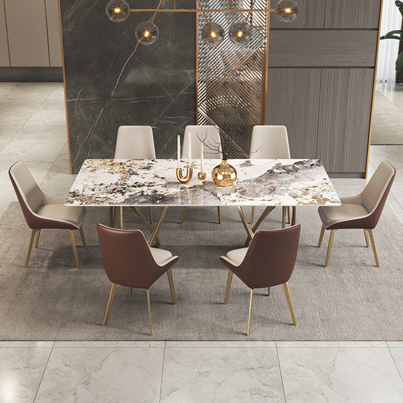 Nórdico 1/3/4/5/8 Piezas Juego de comedor Mesa de comedor de piedra rectangular para comedor