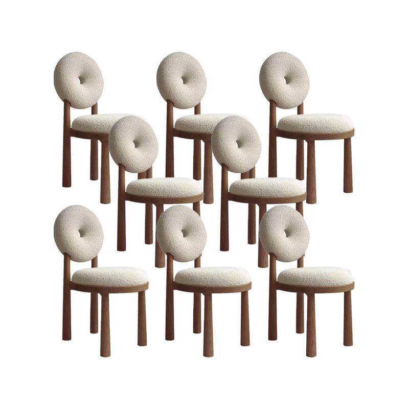 Upholstered Side Chair Modern Style King Louis Back Side Chair Nut-Brown 8 Piece Set Clearhalo 'Dining Chairs' 'Dining Tables & Seating' 'dining_chair' 'furn' 'furn_dining_chair' 'Furniture' 'Kitchen & Dining Furniture' 6910947