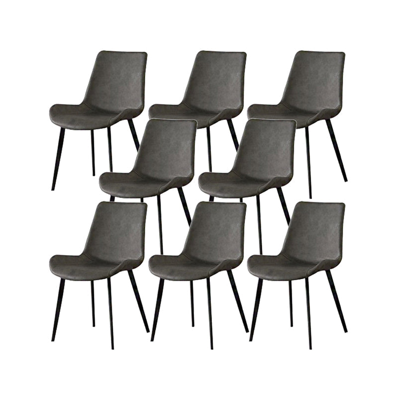 Contemporary Kitchen Dining Side Chairs Parsons Dining Side Chair Gray 8 Piece Set Clearhalo 'Dining Chairs' 'Dining Tables & Seating' 'dining_chair' 'furn' 'furn_dining_chair' 'Furniture' 'Kitchen & Dining Furniture' 6911592