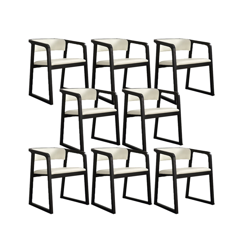 Open Back Kitchen Dining Chairs Upholstered Chairs with Solid Wood Base