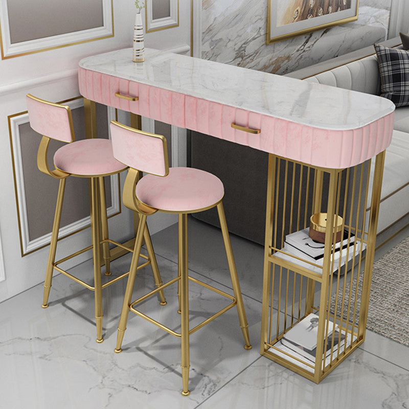 Conjunto de pub de altura de contador de mármol sintéxico 1/2/3 Piezas taburete de barra y mesa
