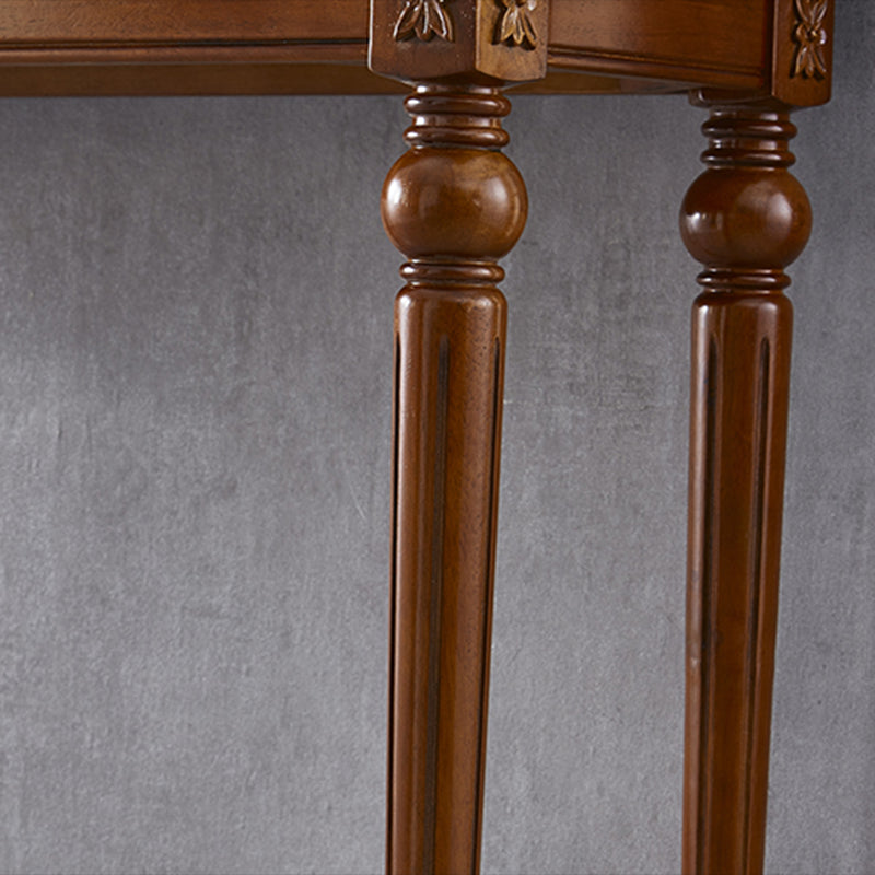 Moderner Stil Rechteck Tisch braunes Massivholz fester Stange Esstisch