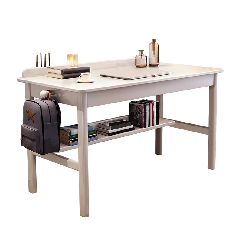 Modern Solid Wood Rectangle Writing Desk 2 Drawers 29.53" Tall Office Desk White Clearhalo 'furn' 'furn_office_desk' 'Furniture' 'Office Desks' 'Office Furniture' 'office_desk' 6917477