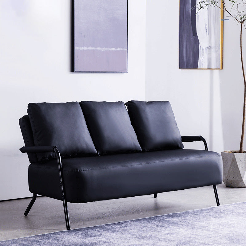 Eigentijdse bank met bolster kussens metaal met vier poten zitplaatsen