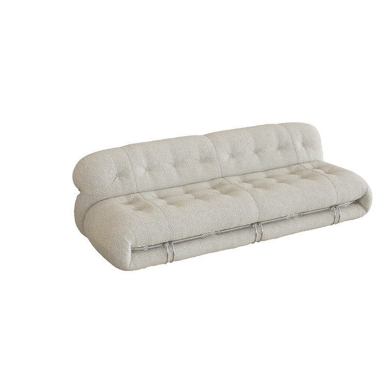 Casual armloze kussens stoelen standaard bank in wit voor bonusruimte