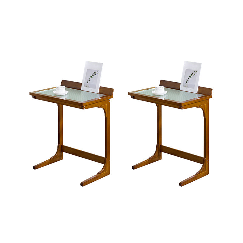 Table d'appoint abstrait rustique Tableau d'accent latéral de canapé-rotin rectangulaire