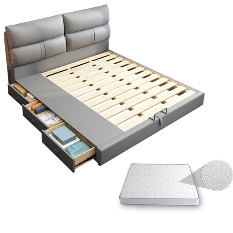 Mattress Included Platform Bed Frame Upholstered Headboard Platform Bed Pull-Out Storage Bed & Mattress Clearhalo 'Bedroom Furniture' 'Beds' 'furn' 'furn_beds' 'Furniture' 6919450