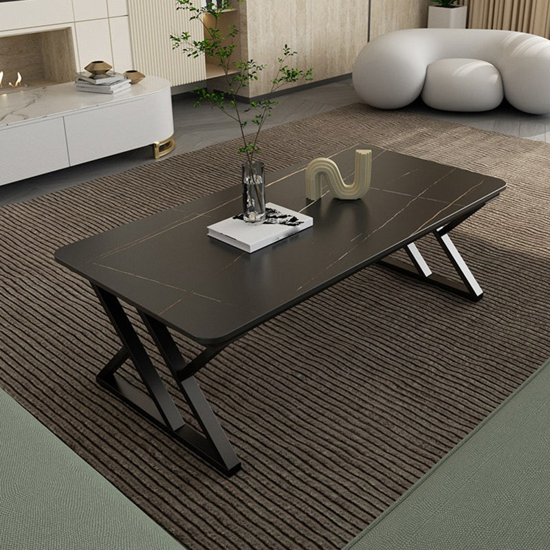 Table à cocktails rectangle Trestle Slate Top Café ou Table de l'extrémité