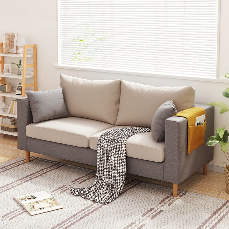 ボーナスルーム用の現代的な四角い腕のソファ染色抵抗性ファブリックデッキー