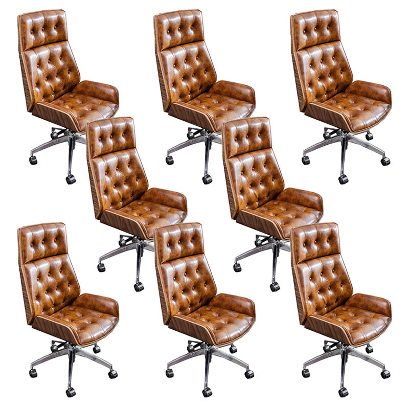 Sedia da scrivania in pelle senza braccio moderna nessuna sedia da ufficio ergonomica angosciante con ruote