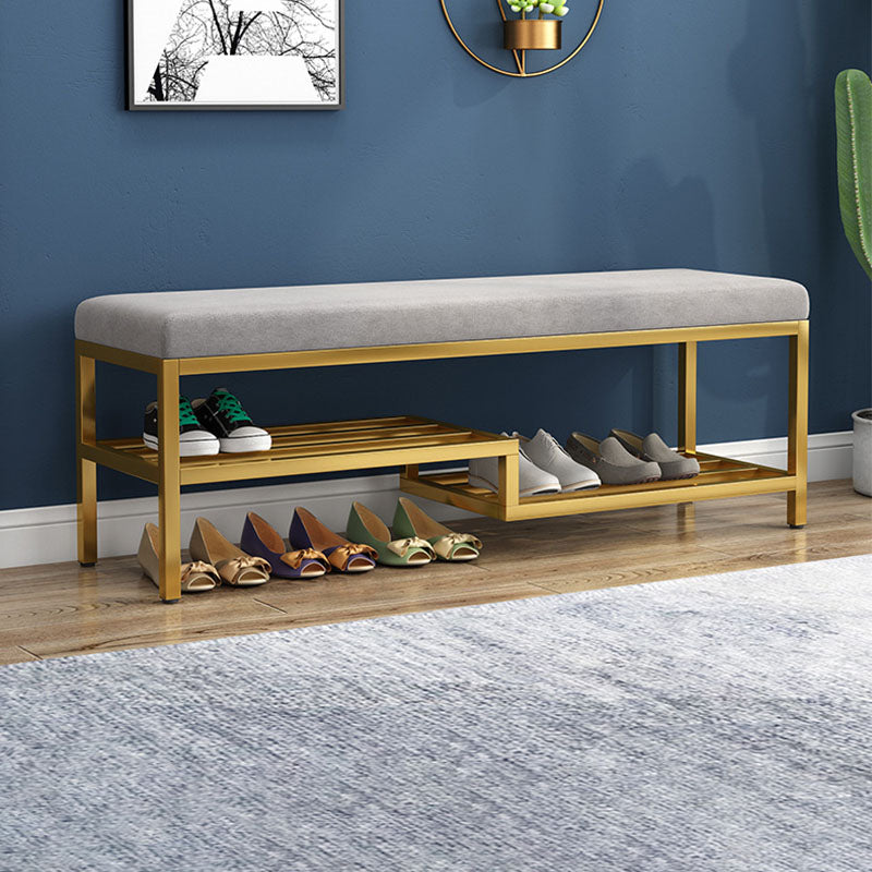 Banc d'entrée moderne banc de siège en métal rembourré, 14 "largeur