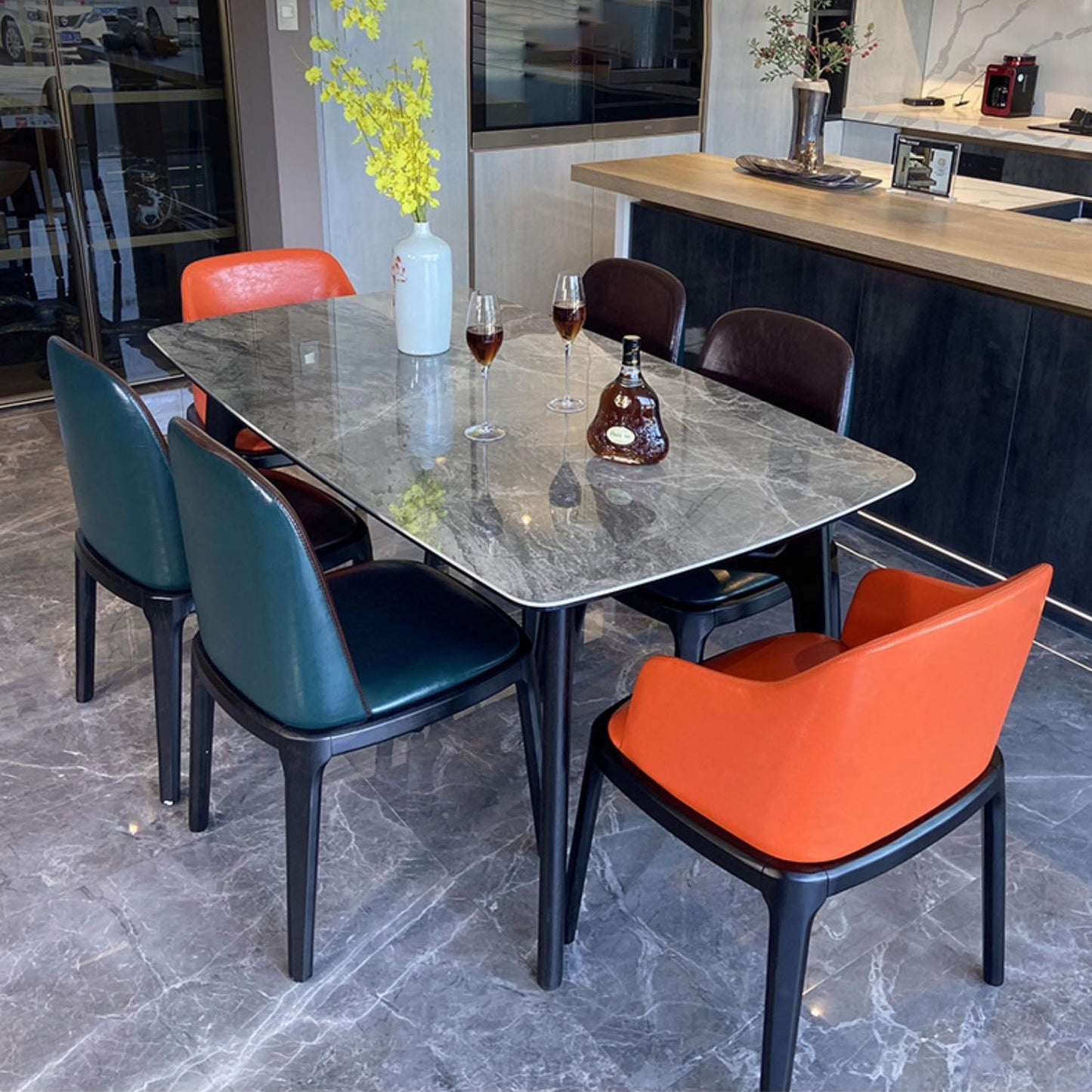 4 Beine Esstisch Rechteck Sintersteintisch für Küche