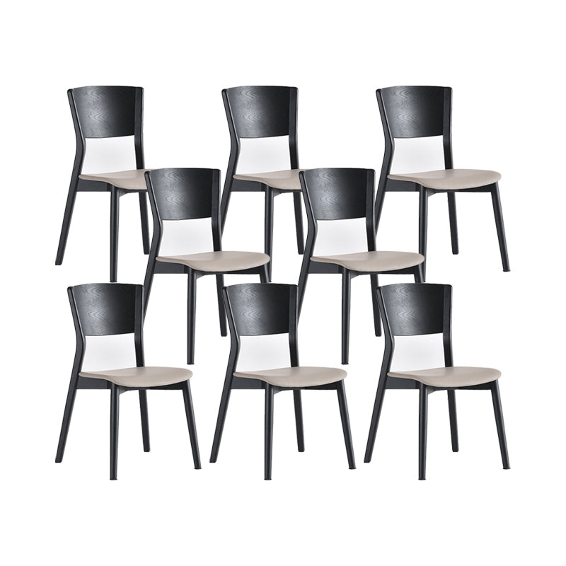 工業用アームレスダイニングチェアキッチンオープンバックチェアブラック