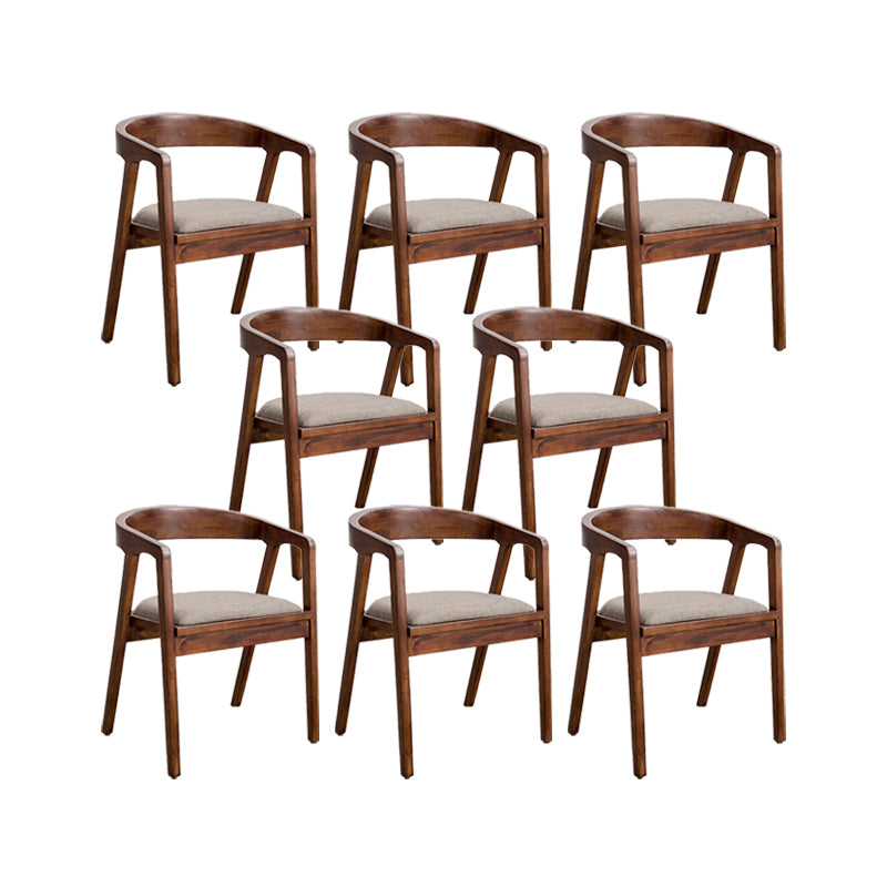Dining Room Arm Dining Chair Home Pine Wood Open Back Dining Chair 8 Piece Set Clearhalo 'Dining Chairs' 'Dining Tables & Seating' 'dining_chair' 'furn' 'furn_dining_chair' 'Furniture' 'Kitchen & Dining Furniture' 6937809