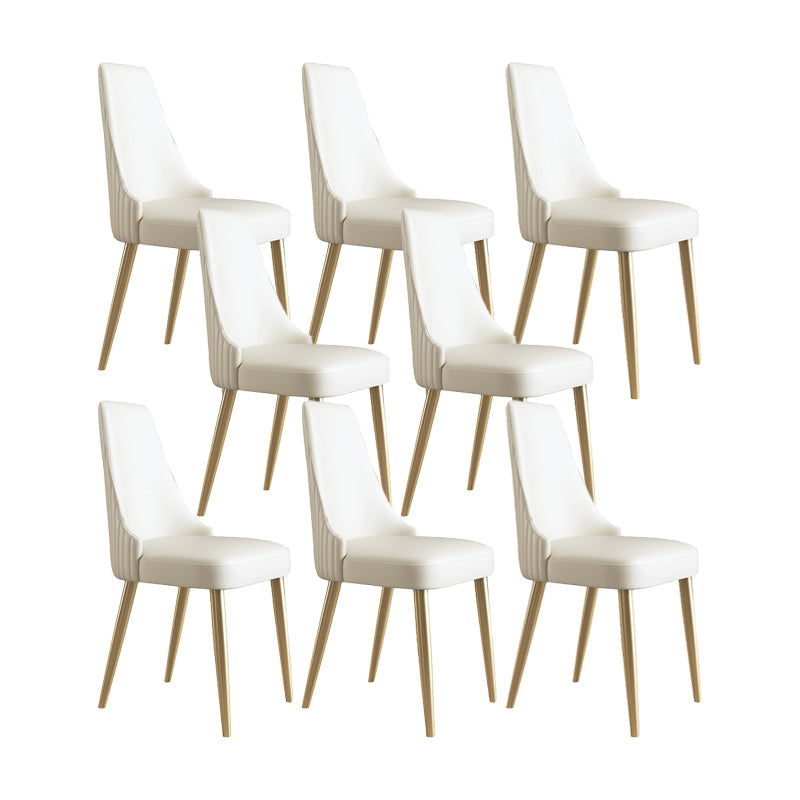 Glam Kitchen Side Chair Gold Legs Parsons Armless Dining Chair