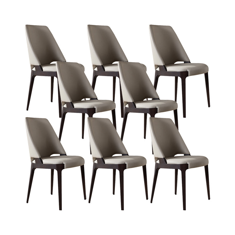 Industrial Upholstered Armless Chair Kitchen Wood Parsons Side Chair 8 Piece Set Clearhalo 'Dining Chairs' 'Dining Tables & Seating' 'dining_chair' 'furn' 'furn_dining_chair' 'Furniture' 'Kitchen & Dining Furniture' 6937931