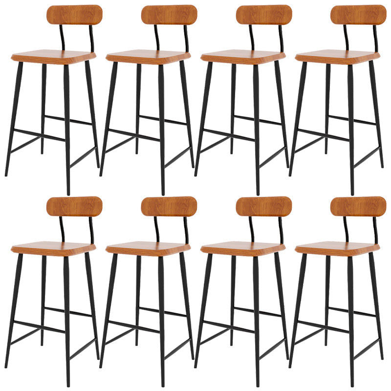 Modern Counter Height Stools Solid Wood and Metal Counter Bar Stool