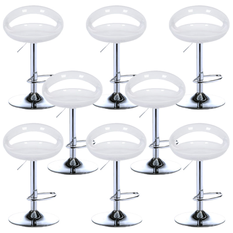 Low Back Plastic Dining Stools Armless Bar Stools with Metal Base White 8 Piece Set Clearhalo 'Bar Furniture' 'Bar Stools' 'bar_stools' 'furn' 'furn_bar_stools' 'Furniture' 'Kitchen & Dining Furniture' 6938673
